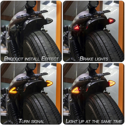 قطعتان KC018A من مصابيح إشارة الانعطاف LED ثنائية اللون على شكل حرف V للدراجة النارية، KC018A