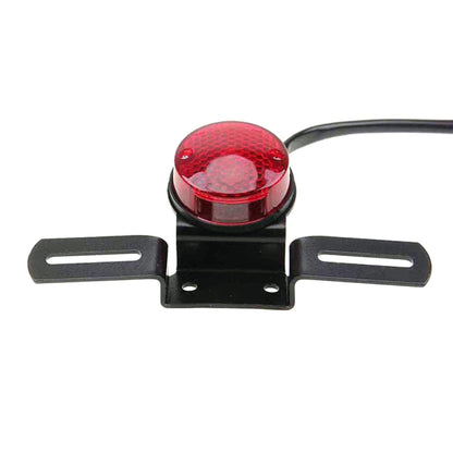 2 PCS Motorcycle Retro Round Brake Light with License Plate Holder, Retro Round Brake Light