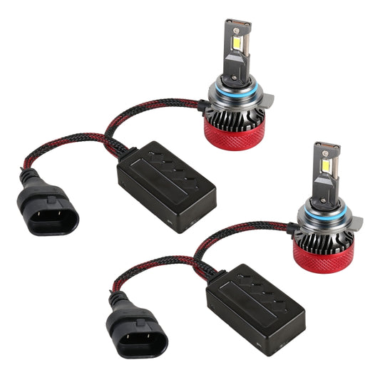 زوج واحد من مصابيح LED الأمامية للسيارة 9012 DC12V 65W 6000K 6500LM، 9012