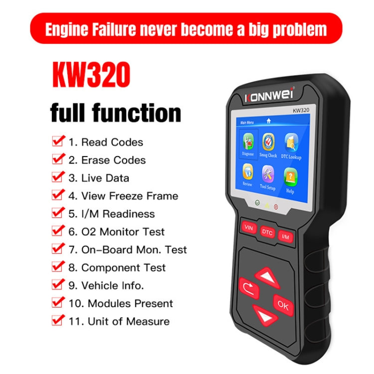 KONNWEI KW320 Car OBD2 Fault Diagnosis Tool, KW320