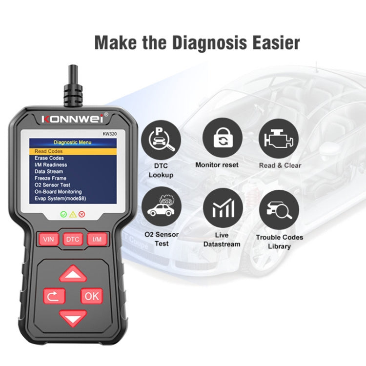 KONNWEI KW320 Car OBD2 Fault Diagnosis Tool, KW320