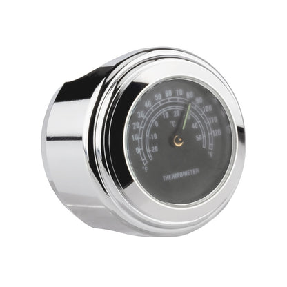 2 PCS Motorcycle 22-25mm Handlebar Thermometer, Thermometer (Black), Thermometer (White)