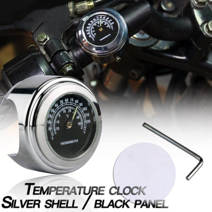 2 PCS Motorcycle 22-25mm Handlebar Thermometer, Thermometer (Black), Thermometer (White)