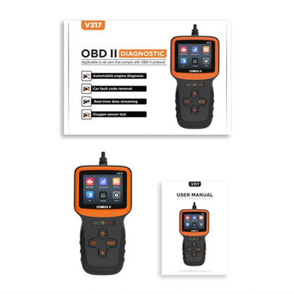 جهاز كشف أعطال السيارات V317 OBD2 ELM327 قارئ رموز الماسح الضوئي، V317