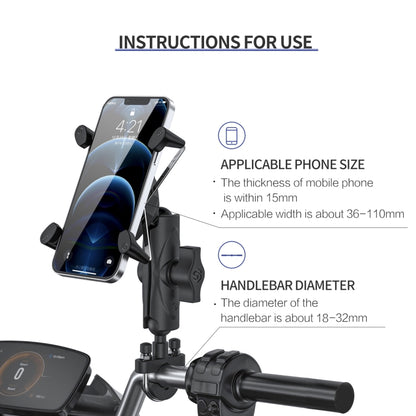 ZH-1558A1 Motorcycle Handlebar X-shape Aluminum Alloy Phone Holder, ZH-1558A1