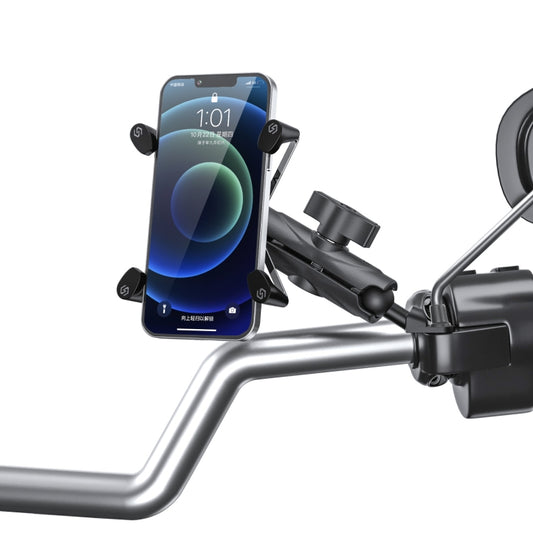 ZH-1558B1 Motorcycle Rear Mirror X-shape Aluminum Alloy Phone Holder, ZH-1558B1