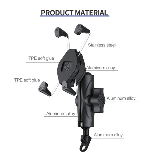 ZH-1558B1 Motorcycle Rear Mirror X-shape Aluminum Alloy Phone Holder, ZH-1558B1