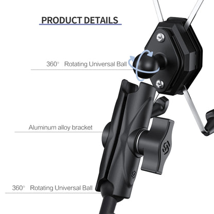 ZH-1558B1 Motorcycle Rear Mirror X-shape Aluminum Alloy Phone Holder, ZH-1558B1