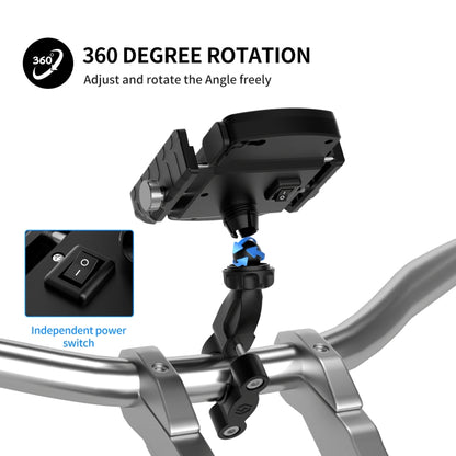 ZH-19414A1 Motorcycle Handlebar Qi USB Wireless Charging Phone Holder, ZH-19414A1