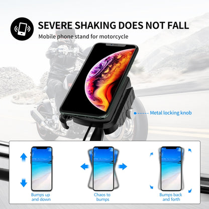 ZH-19414A1 Motorcycle Handlebar Qi USB Wireless Charging Phone Holder, ZH-19414A1