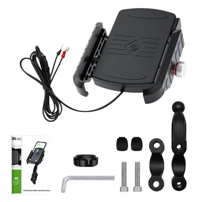 ZH-19414A1 Motorcycle Handlebar Qi USB Wireless Charging Phone Holder, ZH-19414A1