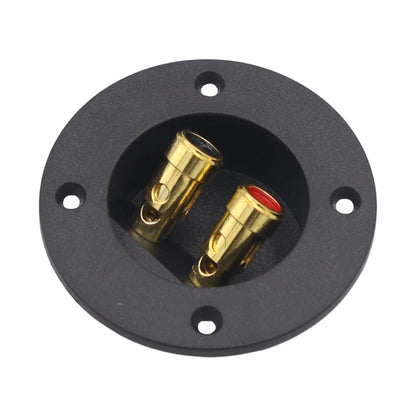 2 in 1 / Set Car Double Binding Round Gold Plate Push Spring Loaded Jacks Speaker Box, 2 in 1 / Set