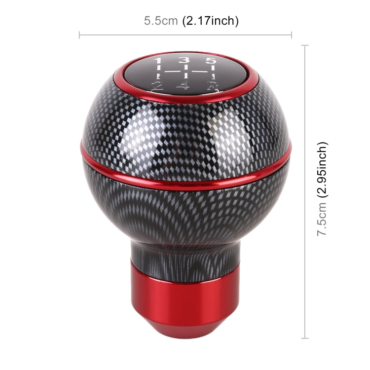 Universal Car Carbon Fiber Texture Metal Gear Shift Knob, Carbon Fiber Texture (Red), Carbon Fiber Texture (Silver)