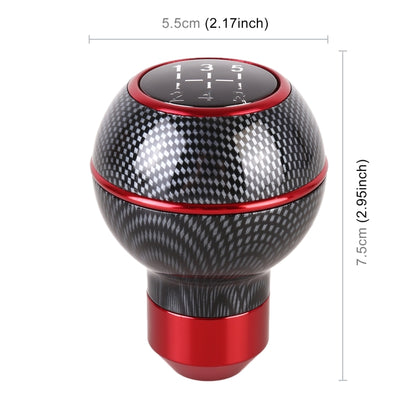 Universal Car Carbon Fiber Texture Metal Gear Shift Knob, Carbon Fiber Texture (Red), Carbon Fiber Texture (Silver)