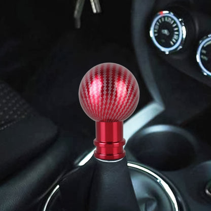 Universal Car Carbon Fiber Texture Metal Gear Shift Knob, Black, Red, Silver Black