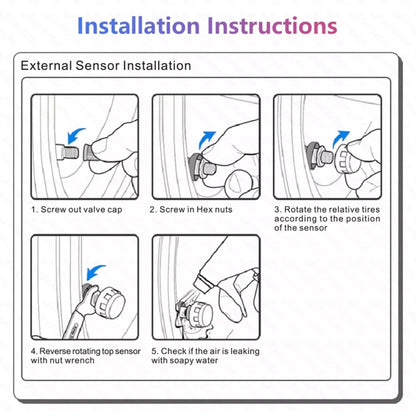 USB TPMS Tire Pressure Monitoring System Android with External Sensor for Car Radio DVD Player, with External Sensor