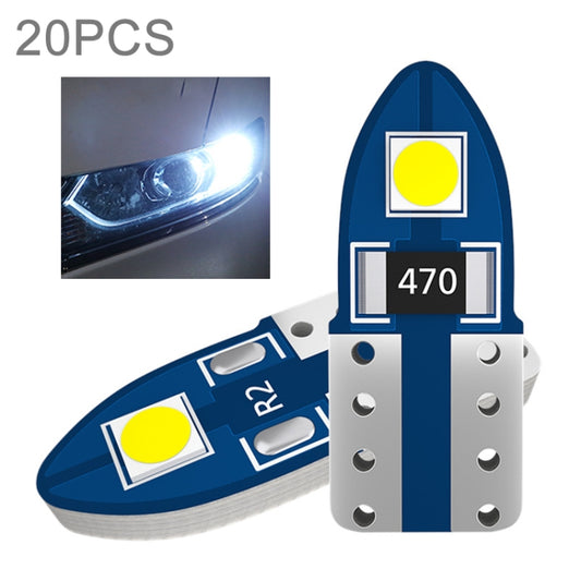 20 قطعة T10 3030-2SMD مصباح LED أبيض لإضاءة التخليص للسيارة، T10 3030-2SMD