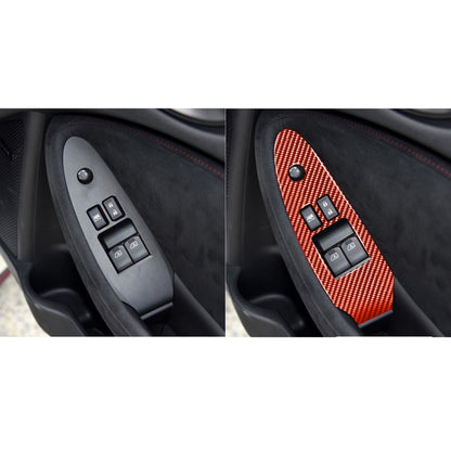 2 in 1 Car Carbon Fiber Window Lift Panel Decorative Sticker for Nissan 370Z / Z34 2009-, Right Drive Low-configured, Window Lift Panel, Right Drive