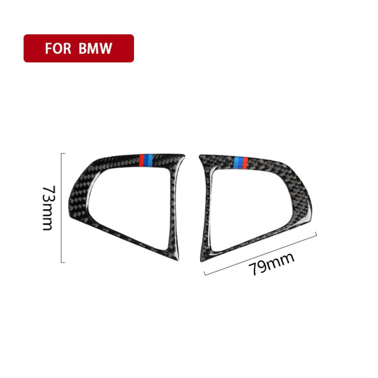 2 in 1 Car Carbon Fiber Steering Wheel Button 3-color B Decorative Sticker for BMW G01 X3 2018-2020 / G02 X4 2019-2020, Left and Right Drive Universal, Steering Wheel Button 3-color