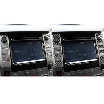 2 PCS / Set Carbon Fiber Car Central Control Volume Switch Decorative Sticker for Toyota Tundra 2014-2018, Left Right Driving Universal, Central Control Volume Switch