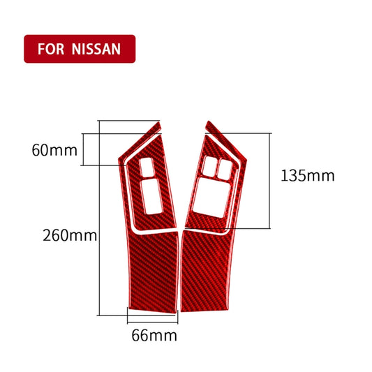 4 PCS / Set Carbon Fiber Car Window Lift Buttons Panel Sticker for Nissan GTR R35 2008-2016, Right Driving, Window Lift Buttons Panel , Right Driving