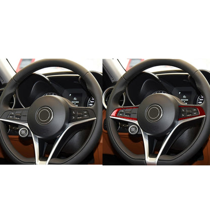 2 PCS / Set Carbon Fiber Car Steering Wheel Button Panel Decorative Sticker for Alfa Romeo Giulia 2017-2019,Left and Right Drive Universal, Steering Wheel Button Panel