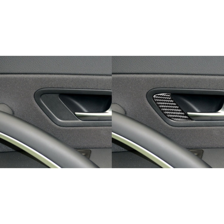 2 PCS / Set Carbon Fiber Car Door Lock Frame Decorative Sticker for Volkswagen Scirocco 2009-2016,Left Drive, Door Lock Frame ,Left Drive