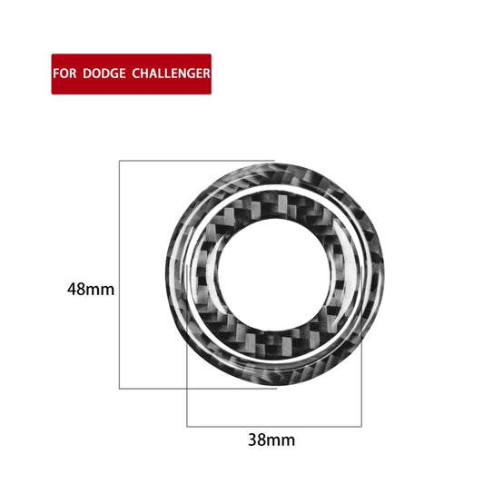 2 PCS / Set Carbon Fiber Car Ignition Switch Decorative Sticker for Dodge Challenger 2015 to Now, Left Driving, Ignition Switch