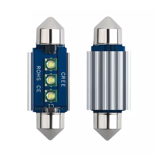 2 قطعة 36 مم IC12V / 2.76 واط / 0.23 أمبير / 300 لومن 3 مصابيح LED SMD مصباح قراءة للسيارة، 36 مم