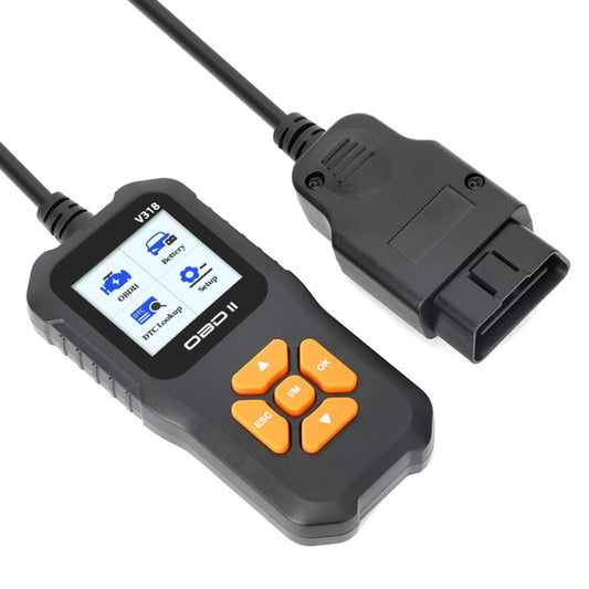 أداة تشخيص شاشة السيارة الملونة OBD2 V318، قارئ أكواد، V318