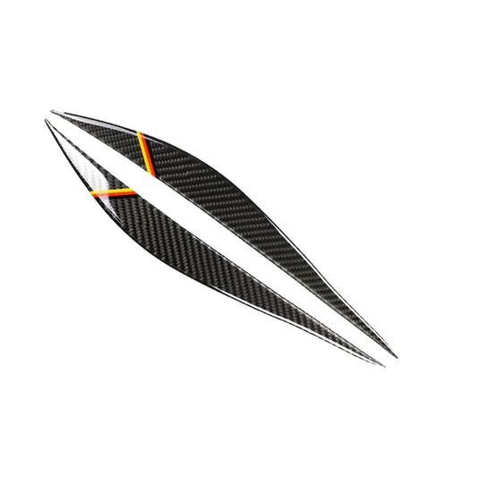 1 Pairs Yellow Red Color Carbon Fiber Car Lamp Eyebrow Decorative Sticker for BMW F30 2013-2015, Lamp Eyebrow(Yellow Red Color)