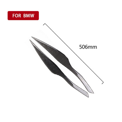 1 Pairs Carbon Fiber Car Lamp Eyebrow Decorative Sticker for BMW E90 / 318i / 320i / 325i 2005-2008, Drop Glue Version, Lamp Eyebrow Drop Glue Version