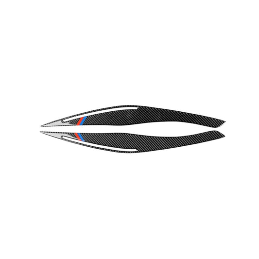 زوج واحد من ملصقات تزيين حاجب مصباح السيارة من ألياف الكربون لسيارات BMW E90 / 318i / 320i / 325i 2009-2012، حاجب المصباح (ثلاثة ألوان)، حاجب المصباح