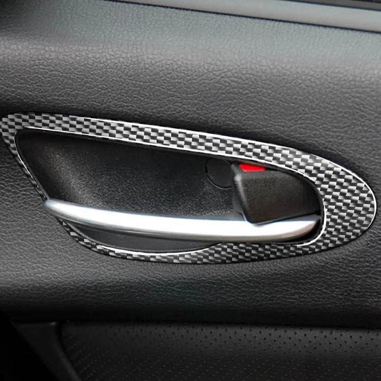 قطعتان من ملصقات ديكورية لمقبض باب السيارة من ألياف الكربون لسيارة مازدا RX8 2004-2008، مقبض باب عالمي للقيادة اليسرى واليمنى