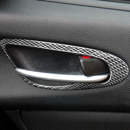 قطعتان من ملصقات ديكورية لمقبض باب السيارة من ألياف الكربون لسيارة مازدا RX8 2004-2008، مقبض باب عالمي للقيادة اليسرى واليمنى