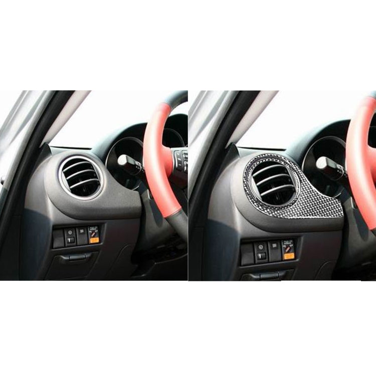 ملصق ديكوري لمخرج هواء لوحة القيادة من ألياف الكربون لسيارة مازدا RX8 2004-2008، محرك يسار، مخرج هواء لوحة القيادة