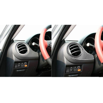 ملصق ديكوري لمخرج هواء لوحة القيادة من ألياف الكربون لسيارة مازدا RX8 2004-2008، محرك يسار، مخرج هواء لوحة القيادة