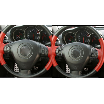 2 PCS Car Carbon Fiber Steering Wheel Decorative Sticker for Mazda RX8 2004-2008, Left and Right Drive Universal, Steering Wheel A