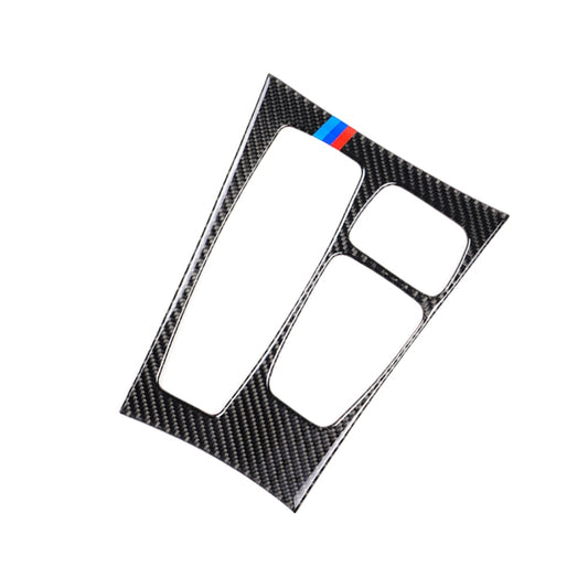 Car Carbon Fiber Tricolor Gear Panel Decorative Sticker for BMW X5 2008-2013 / X6 2009-2014, Low-level Configuration Left Drive, Gear Panel(Tricolor)