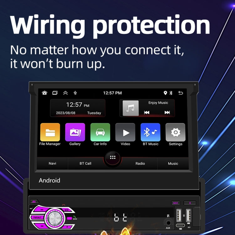 HD 7 inch Single Din Car Android Player GPS Navigation Bluetooth Touch Stereo Radio, Support Mirror Link & FM & WIFI