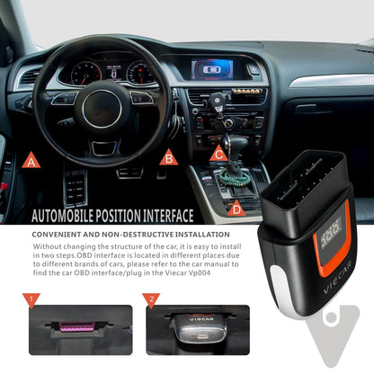 Viecar VP004 Car Mini OBD + USB / Type-C Interface Fault Detector V1.5 WiFi Diagnostic Tool, VP004