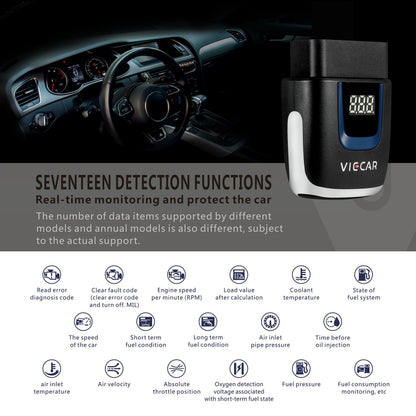 Viecar VP001 Car Mini OBD Fault Detector V2.2 Bluetooth Diagnostic Tool, VP001