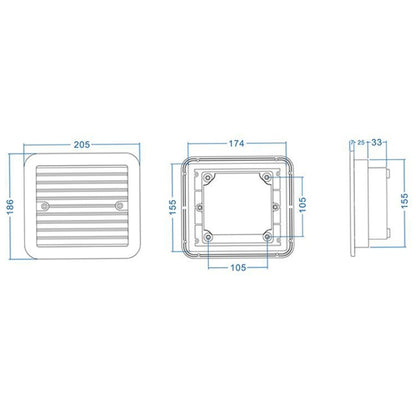 12V White Air Vent with Fan RV Trailer Caravan Mute Side Air Ventilation, A0672-01