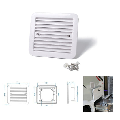 12V White Air Vent with Fan RV Trailer Caravan Mute Side Air Ventilation, A0672-01