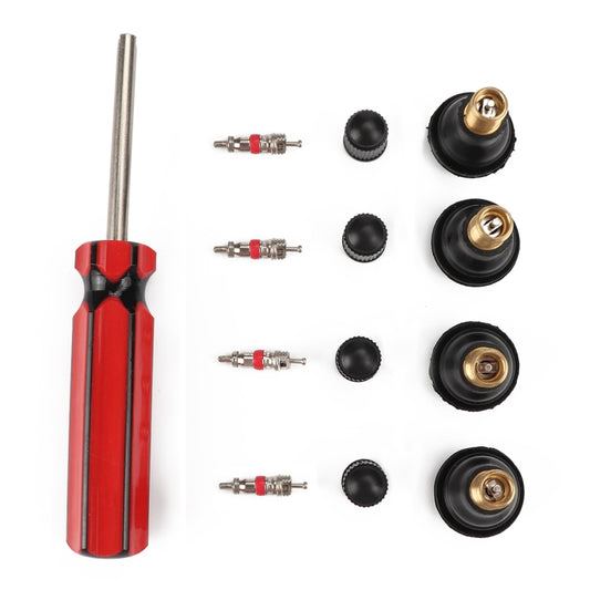 Tire Removal Tool + Tire Valve Set + TR412 for Car Trunk Motorcycles, A2208