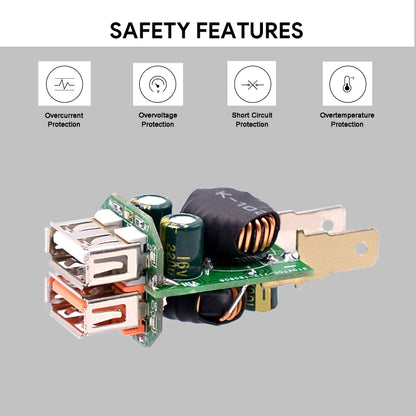 Universal Car QC3.0 Dual Port USB Charger Power Outlet Adapter 5V 2.4A IP66 with 60cm Cable, 2.4A + 60cm Cable(Blue Light), 2.4A + 60cm Cable (Green Light), 2.4A + 60cm Cable (Orange Light), 2.4A + 60cm Cable (Red Light), 2.4A + 60cm Cable (White Light)