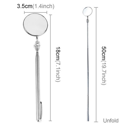 Vehicle Car Chassis Telescoping Inspection Mirror, Mirror Diameter: 3.5cm, Length: 50cm, Diameter: 50mm, Length: 350mm