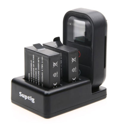 Dual Batteries Charger + Remote Control Charger with USB Cable for GoPro HERO7 Black /6 /5 (AHDBT-501), Batteries not included, Battery+Remote Control Charger