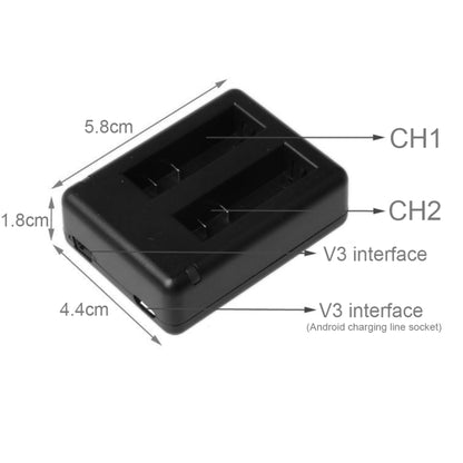BC-AZ16 Digital Camera USB Dual Batteries Charger for Xiaomi Xiaoyi II 4K, For Xiaomi Xiaoyi II 4K