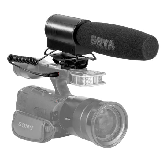 ميكروفون بث مكثف من بويا BY-DMR7 مزود بشاشة LCD ومسجل فلاش مدمج لكاميرات كانون/نيكون/سوني DSLR وكاميرات الفيديو، BY-DMR7